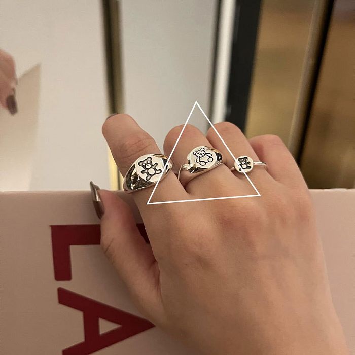 Elegant Lady Simple Style Geometric Copper Plating Open Rings