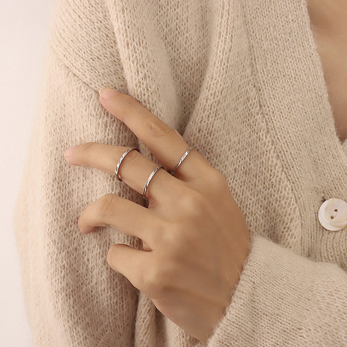 Korean Pattern Fine Handmade Ring Titanium Steel Rings