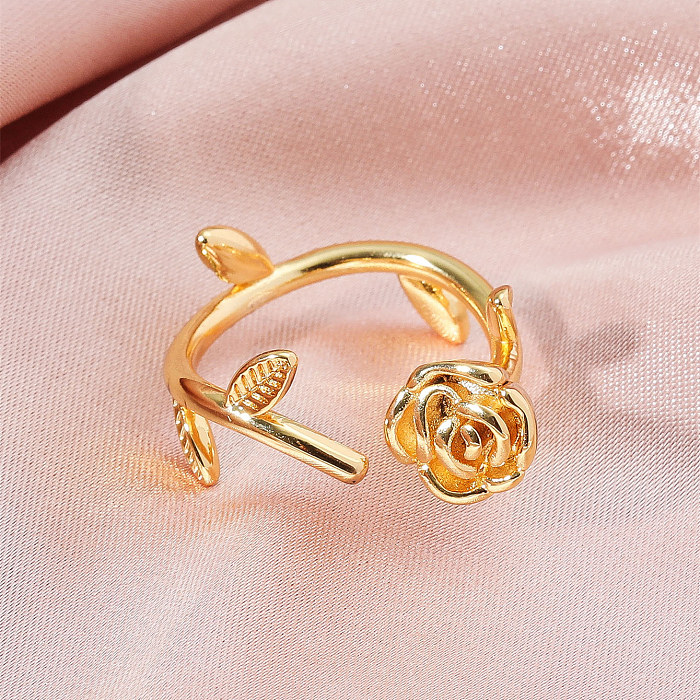 Retro Open Ring Trend Wild Fashion Rose Copper Ring