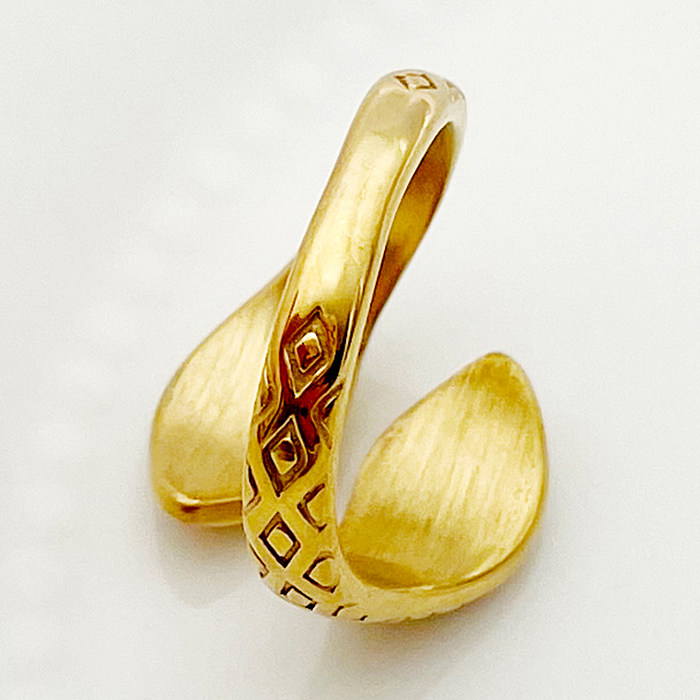 Retro Simple Style Snake Stainless Steel Plating Gold Plated Open Rings