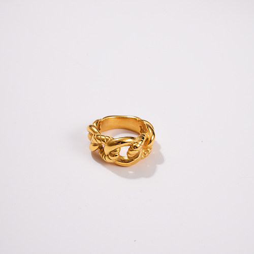 Wholesale Modern Style Classic Style Artistic Round Stainless Steel Plating Gold Plated Rings