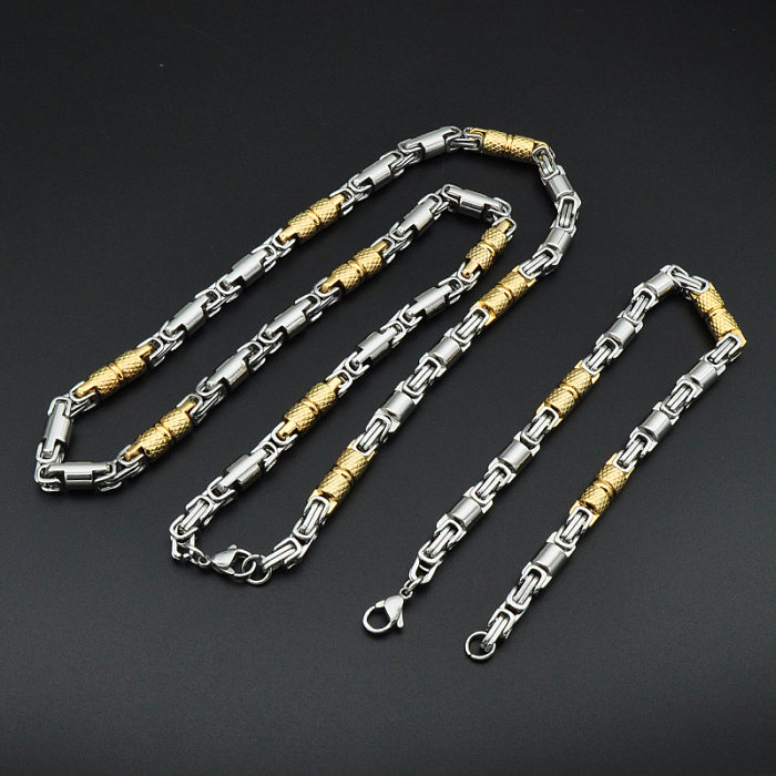 Casual Streetwear Color Block Stainless Steel Bracelets Necklace