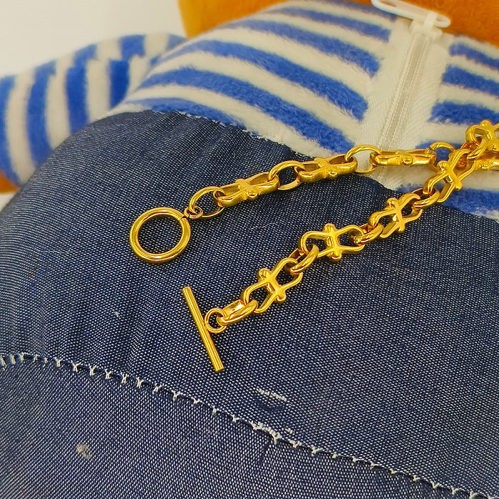 Ring im klassischen Stil, einfarbig, Edelstahl, mit Schnallenbeschichtung, Armbänder und Halskette