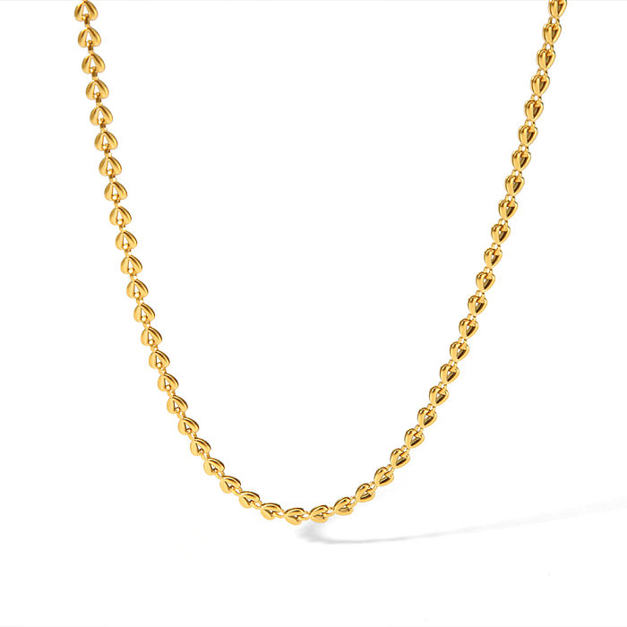 Estilo simples streetwear cor sólida chapeamento de aço inoxidável 18k banhado a ouro pulseiras colar