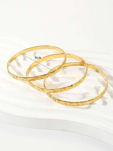 Simple Style Argyle Copper Gold Plated Silver Plated Bangle