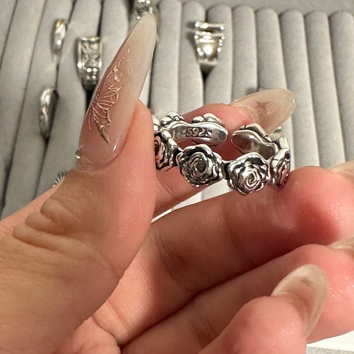 Wholesale Casual Rose Stainless Steel Open Rings