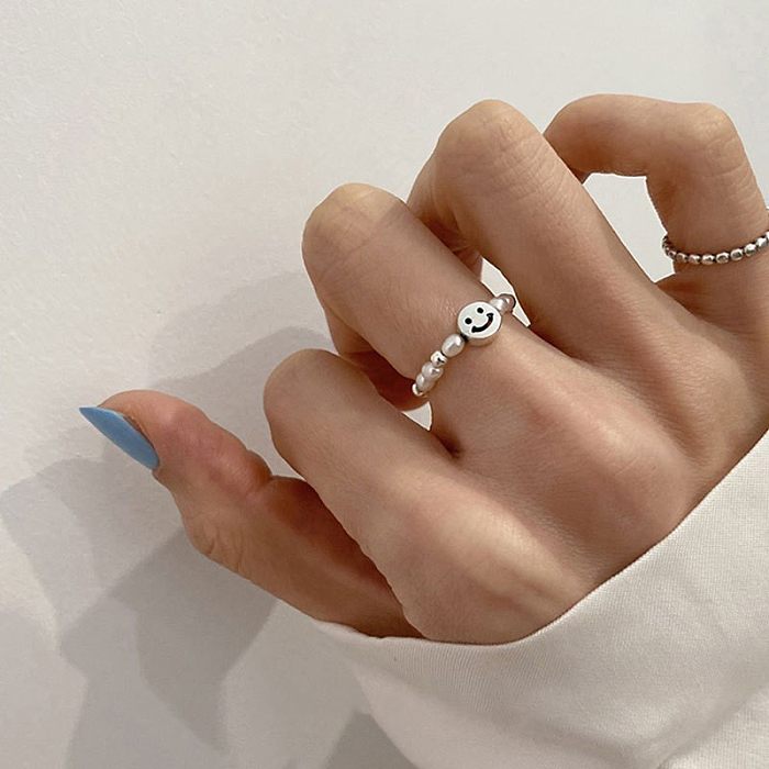 Simple Style Square Heart Shape Copper Inlay Zircon Rings