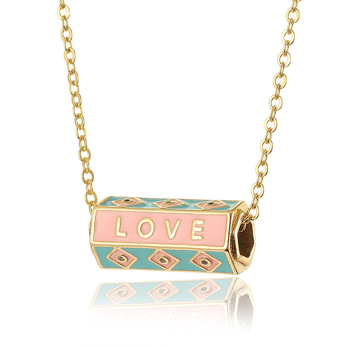 Fashion Letter Copper Chain Pendant Necklace 1 Piece