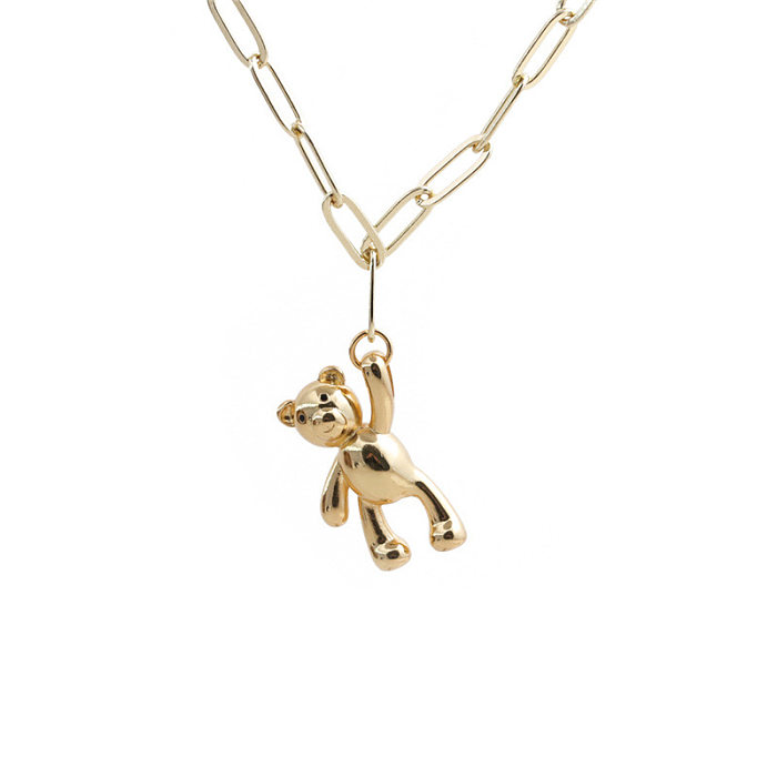 New Fashion Simple Cute Bear Pendant Necklace