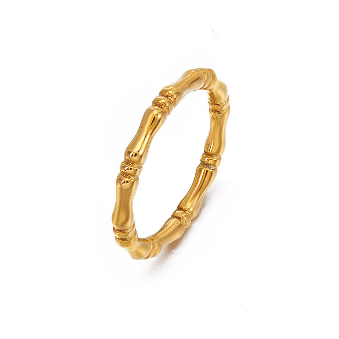 IG Style Geometric Stainless Steel 18K Gold Plated Rings In Bulk