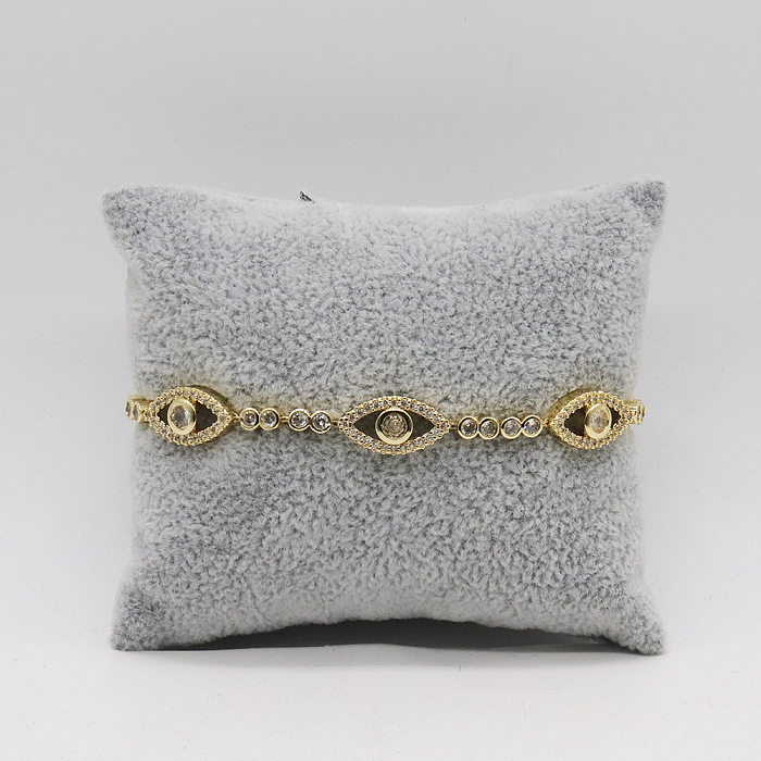 Elegant Lady Devil'S Eye Copper Inlay Glass Bracelets