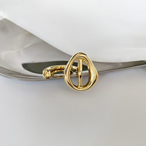 Simple Style Solid Color Copper Plating Gold Plated Rings