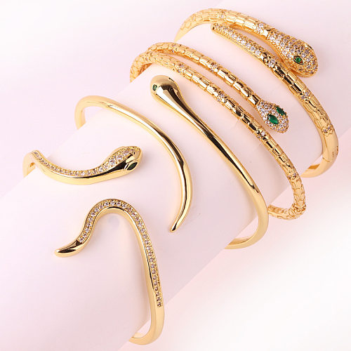Bracelet en cuivre plaqué or 18 carats avec serpent rétro, Style INS, en vrac, en vrac