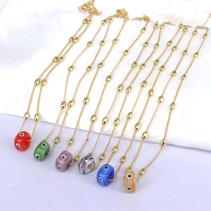 1 Piece INS Style Eye Copper Plating Necklace