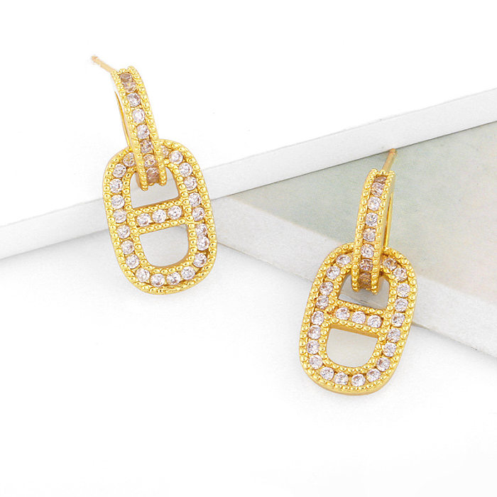 Simple Full Diamond Pig Nose Earrings