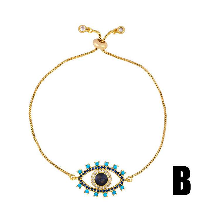 Bracelet saint valentin femme créatif Bracelet oeil du diable Bracelet cristal bleu
