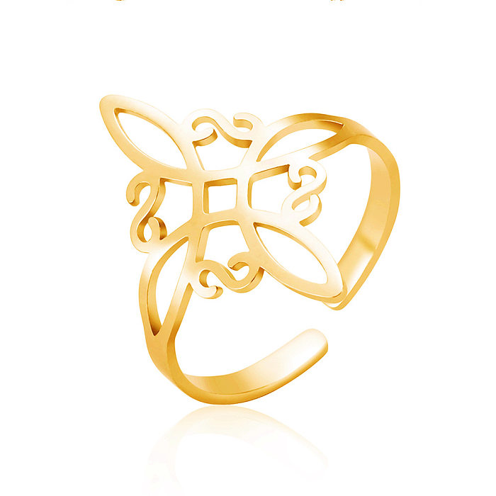 Bijoux de Commerce électronique transfrontalier Europe et amérique, anneau ouvert en acier inoxydable avec nœud celtique carré pour femmes
