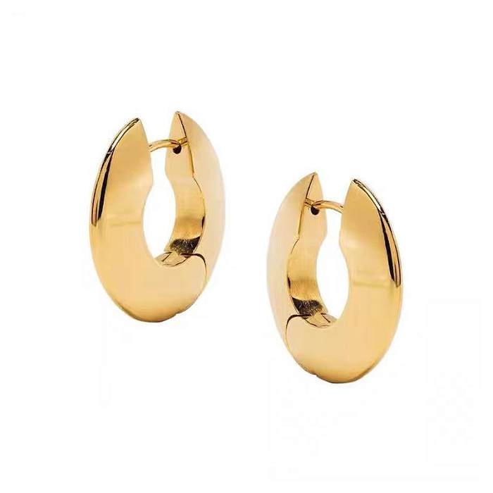 1 Pair Streetwear Solid Color Copper Hoop Earrings