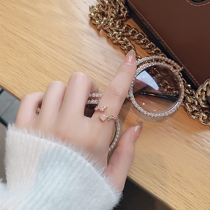 Korean New Micro-Inlaid Crystal Zircon Ring