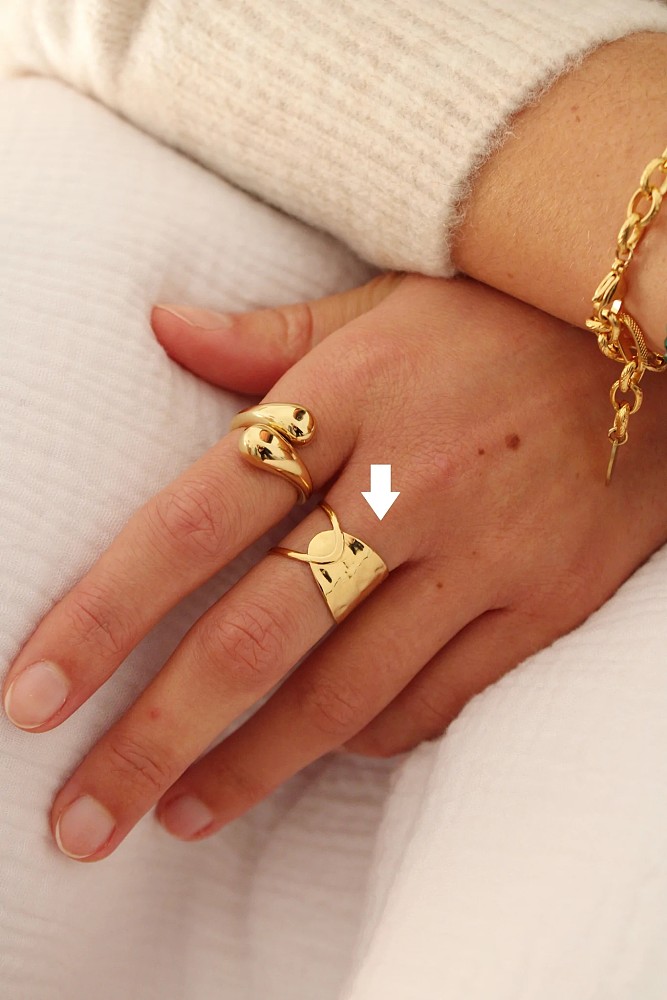 1 Piece Retro Geometric Stainless Steel Plating Open Ring