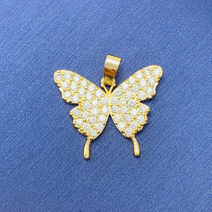 Simple Style Swan Heart Shape Butterfly Copper Irregular Rhinestones Opal Pendant Necklace