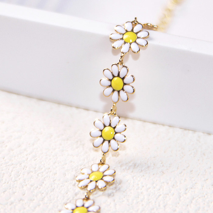 Bracelets en émail de cuivre de fleur de style simple