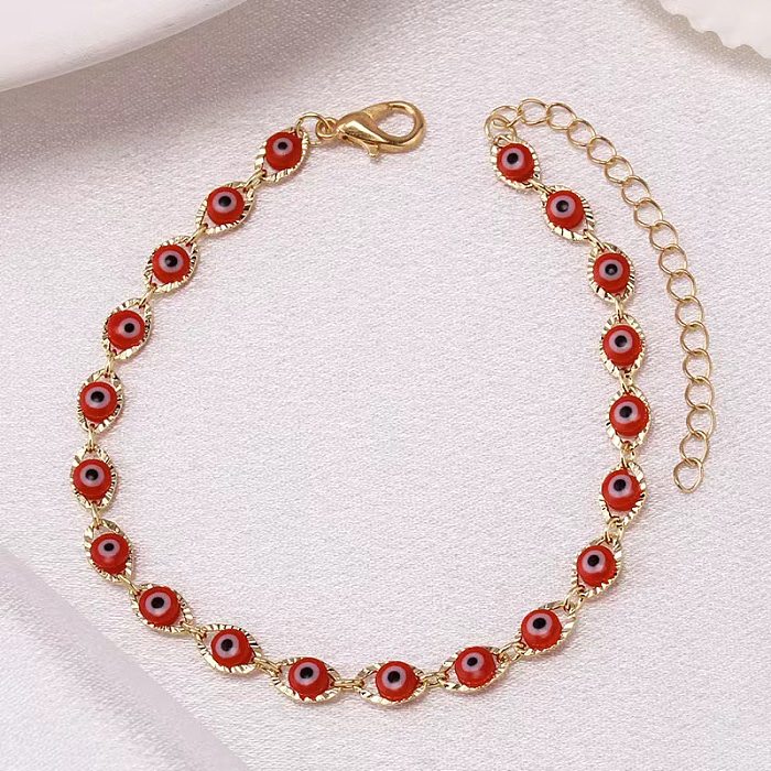 Fashion Devil'S Eye Arylic Copper Bracelets 1 Piece