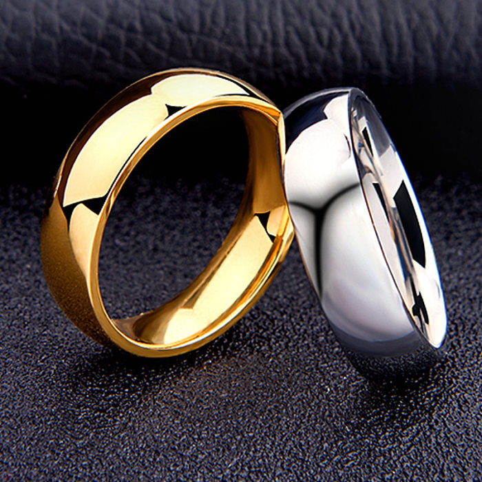 Wholesale Simple Stainless Steel Smooth Arc Ring jewelry
