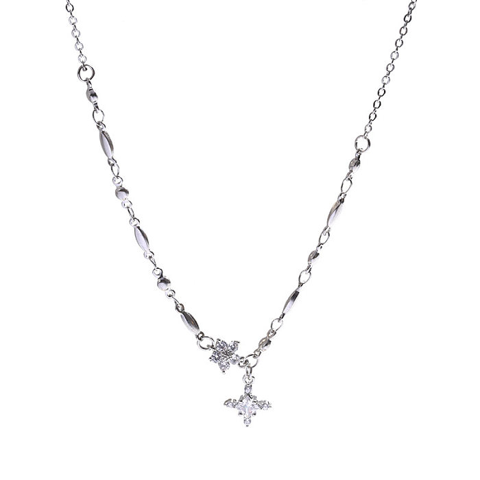 IG Style Flower Copper Zircon Necklace In Bulk