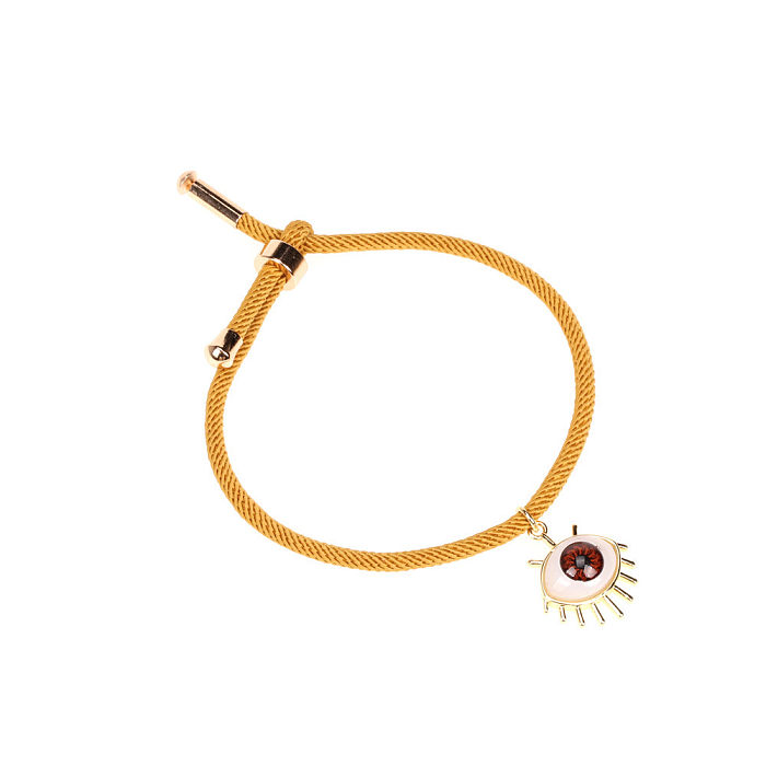Modisches Eye-Set mit verstellbarem geflochtenem Armband, Halskette und Ohrringen