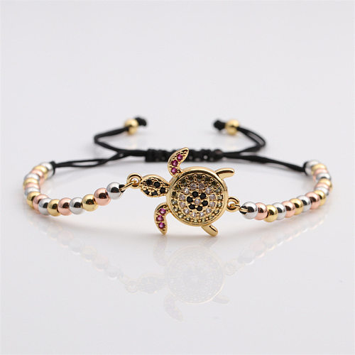 New Zircon Inlaid Tortoise Copper Beads Adjustable Bracelet Wholesale jewelry