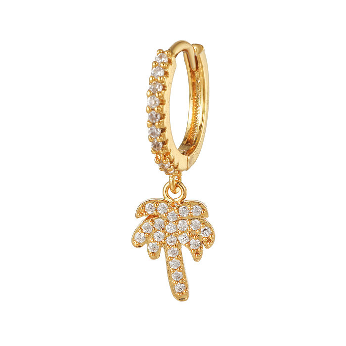 Fashion Eye Butterfly Copper Inlaid Zircon Drop Earrings 1 Piece