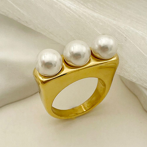 1 Piece Fashion Geometric Stainless Steel Plating Inlay Rings