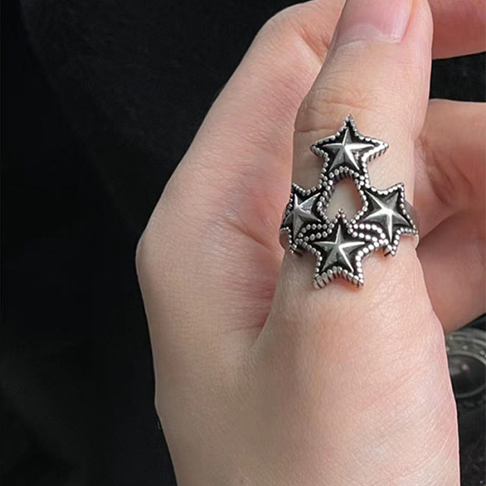 Anéis de cobre estrela retrô