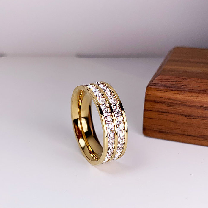 Anéis de diamante artificiais do embutimento Titanium redondo brilhante do chapeamento de aço