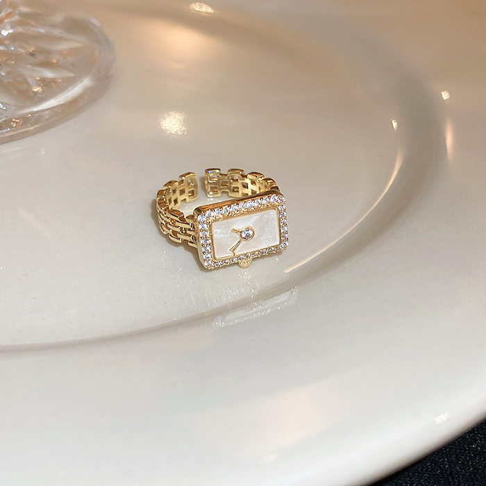 Offener Ring mit Blumenverkupferung im japanischen Stil, künstlicher Kristall-Süßwasserperle