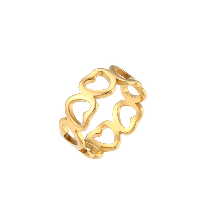Anéis de aço inoxidável em forma de coração da moda anéis de aço inoxidável chapeados