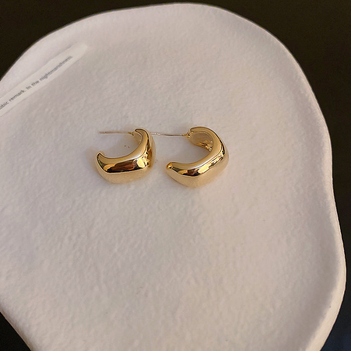 1 Pair Retro Commute Cross Oval Heart Shape Plating Copper Earrings