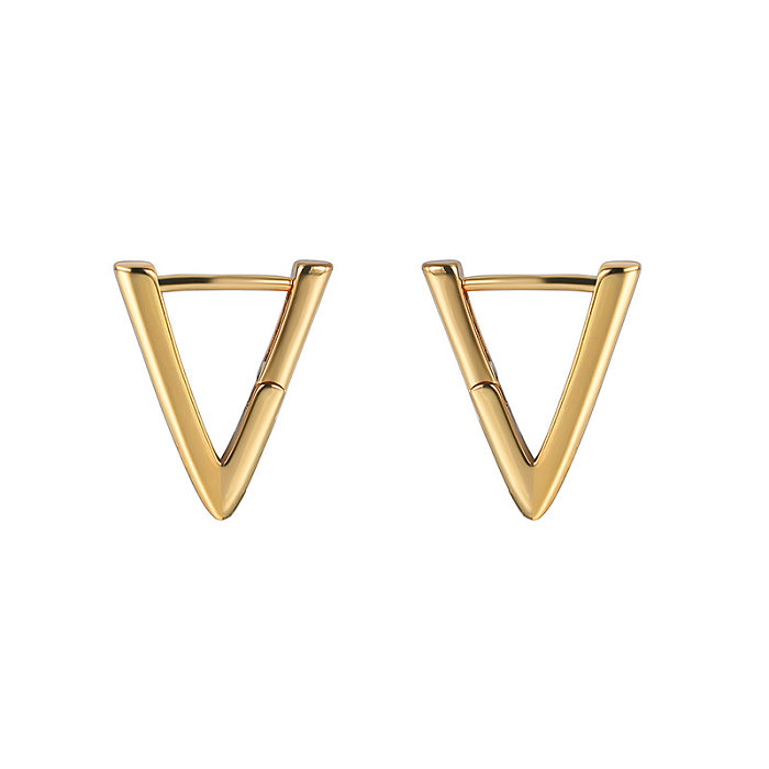 1 Pair Simple Style Letter Plating Copper 18K Gold Plated Earrings