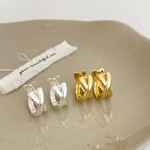 1 Pair Basic Letter Plating Copper Gold Plated Earrings