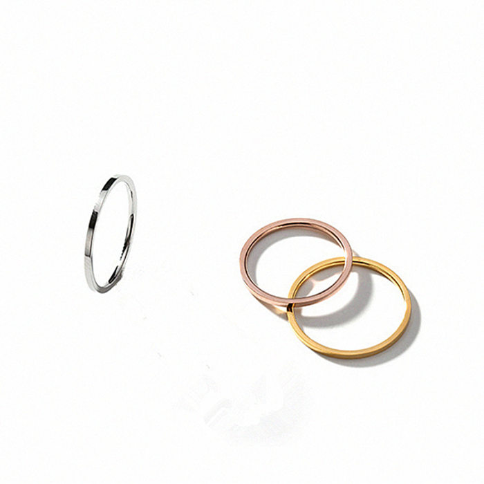 Fashion Circle Titanium Steel Rings Plating Stainless Steel Rings