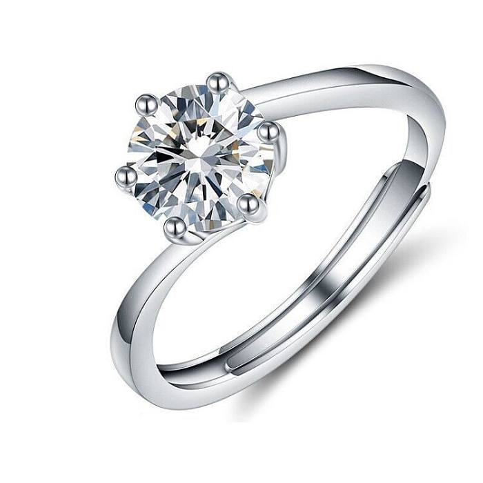 Elegant Romantic Square Heart Shape Crown Copper Inlay Moissanite Rings