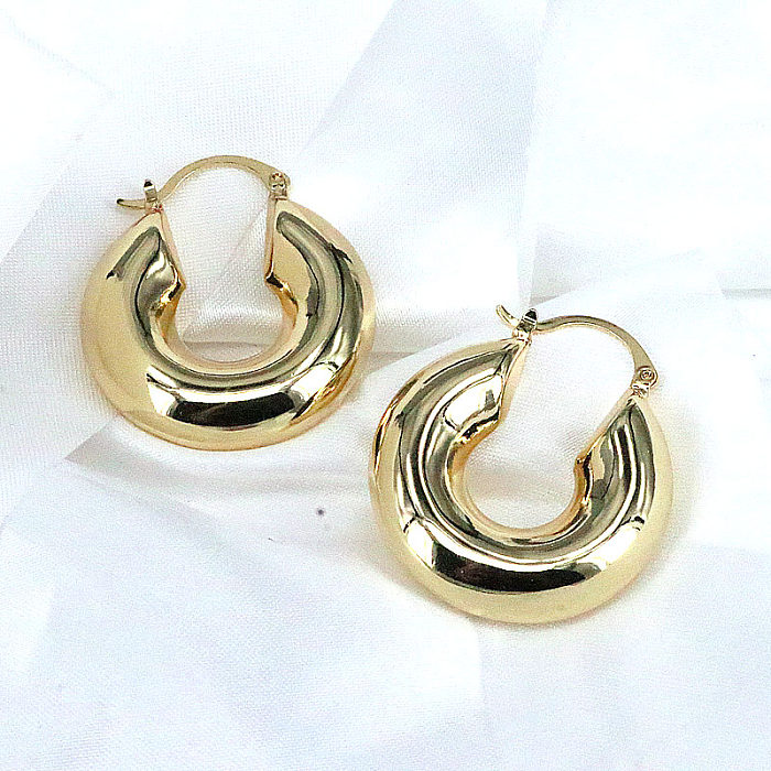 1 Pair Retro Solid Color Copper Plating Earrings