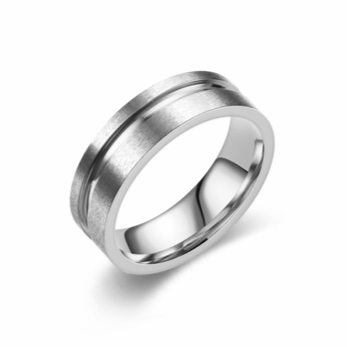 Casual Simple Style Color Block Titanium Steel Polishing Plating Carving Rings