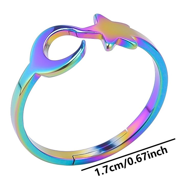 Simple Style Star Stainless Steel Polishing Rings