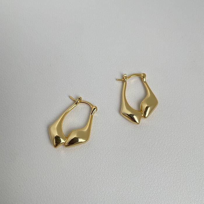 1 Pair Artistic Irregular Plating Copper 18K Gold Plated Hoop Earrings