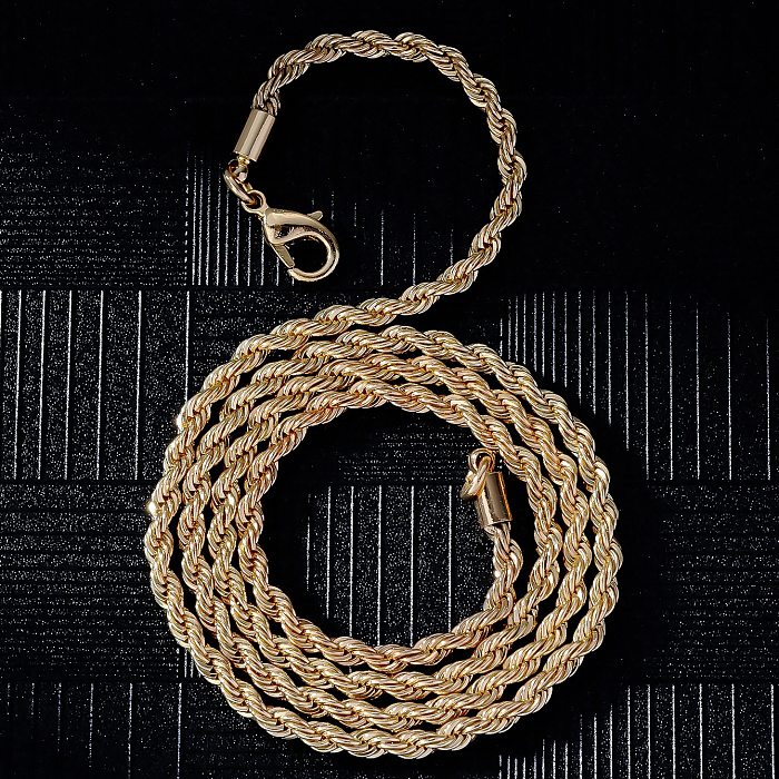 Einfache Hip-Hop-Halskette mit einfarbiger Kupferbeschichtung