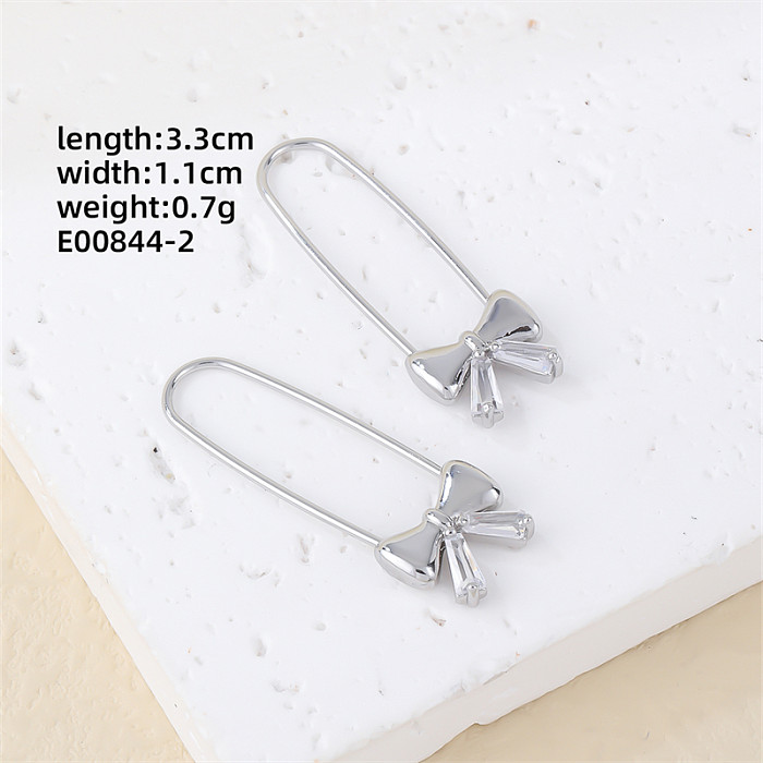 1 Paar lässige schlichte Ohrringe im koreanischen Stil aus einfarbigem Kupfer