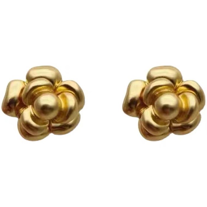 1 Pair Simple Style Flower Brass Ear Studs