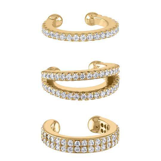 1 Pair Fashion C Shape Copper Plating Inlay Zircon Ear Clips